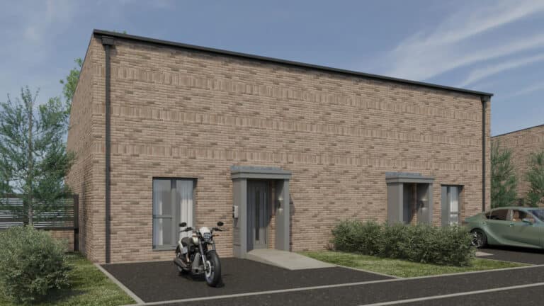 Strawberry blossom 1 bed semi detached bungalow - front